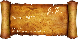 Jurai Pál névjegykártya